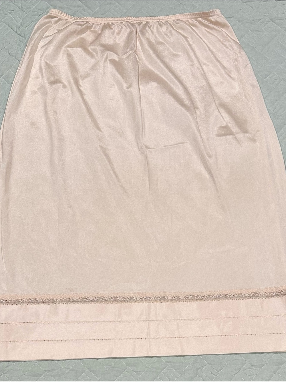 Vintage Lorraine Nylon Half Slip Petticoat Tall Medium Pink Lace Hem USA